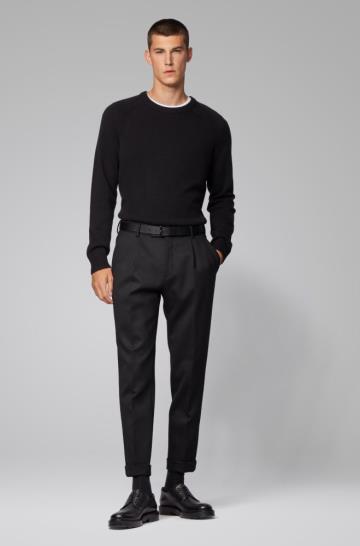 Sweter BOSS Regular Fit Czarne Męskie (Pl75056)